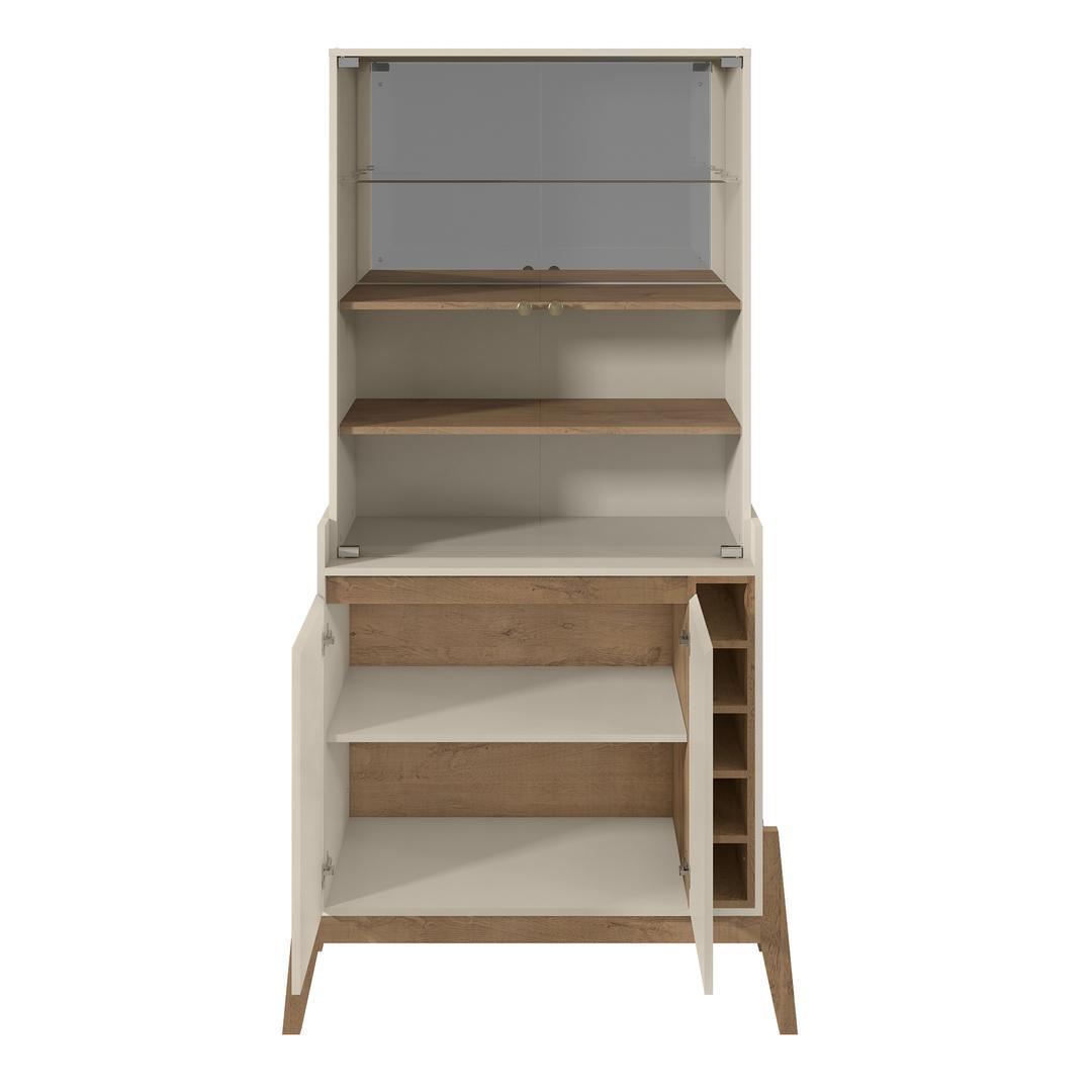 Manhattan Comfort Essence 5-Bottle Wine Cabinet with 6 Shelves