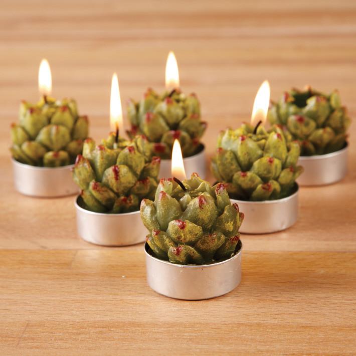 Two's Company S/6 Artichoke Tealight Candles