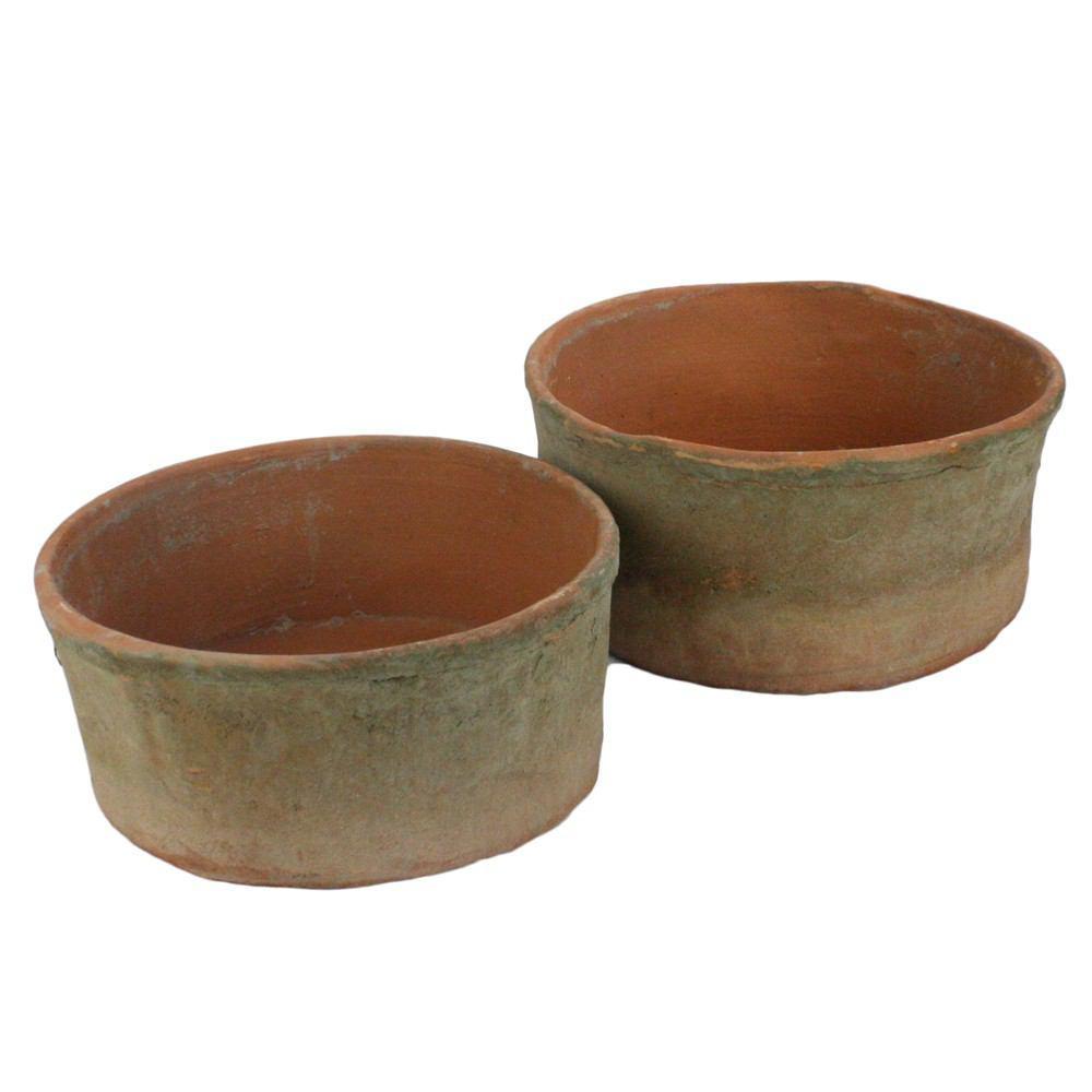 HomArt Rustic Terra Cotta Grande Cylinders - Set of 2 - Antique Red