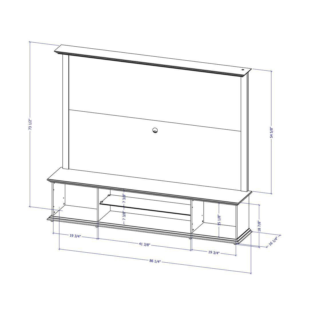 Manhattan Comfort 2-Piece Carder 85.43" TV Stand and Panel with Led Lights