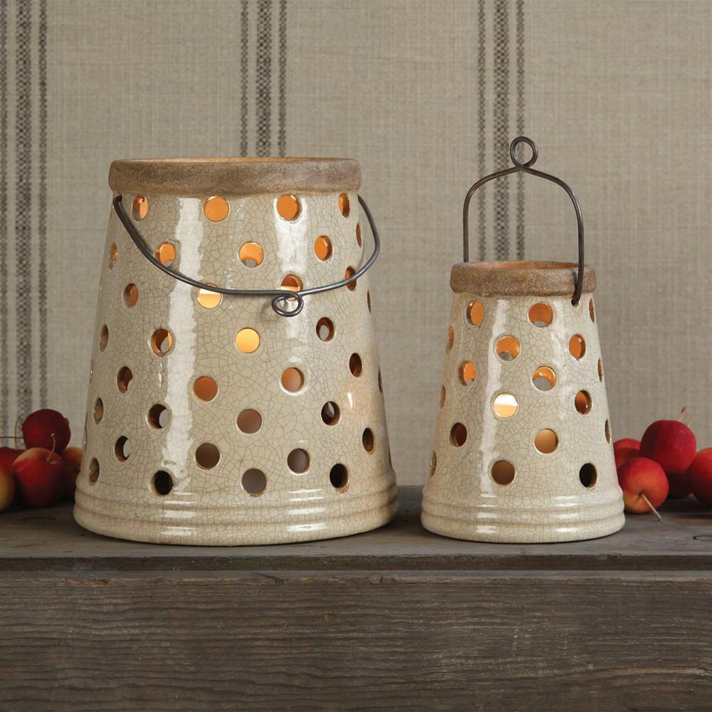 HomArt Baxter Hanging Lantern - Antique White - Set of 2