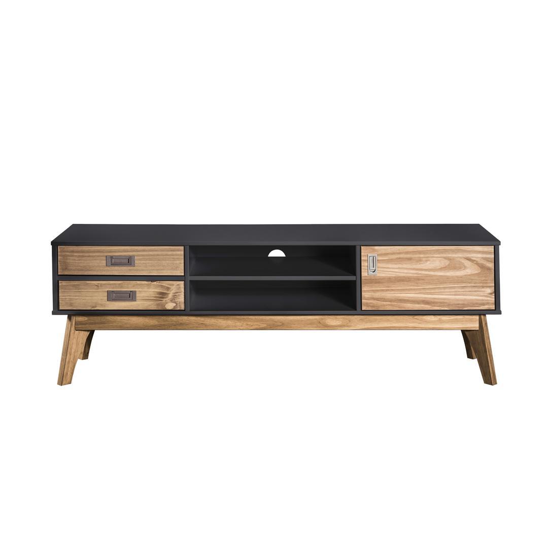 Manhattan Comfort Rustic Mid-Century Modern 3-Drawer Jackie 59.05" TV Stand