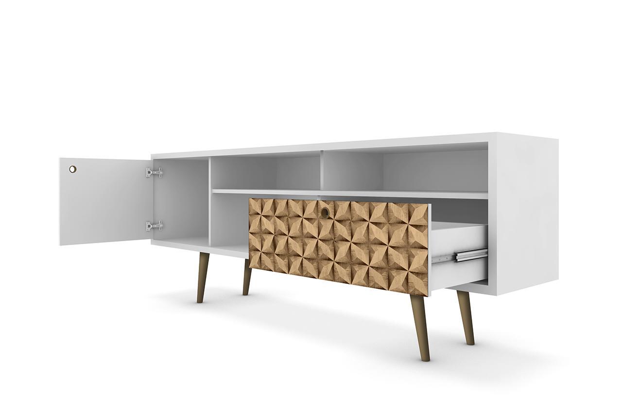 Manhattan Comfort Liberty 70.86" Mid Century - Modern TV Stand with 4 Shelving Spaces