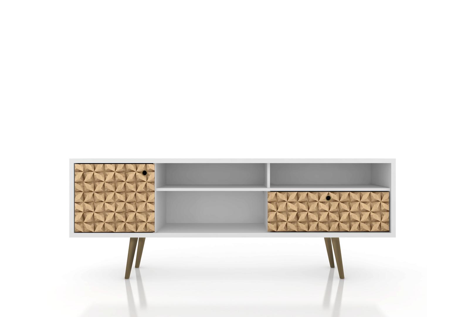 Manhattan Comfort Liberty 70.86" Mid Century - Modern TV Stand with 4 Shelving Spaces