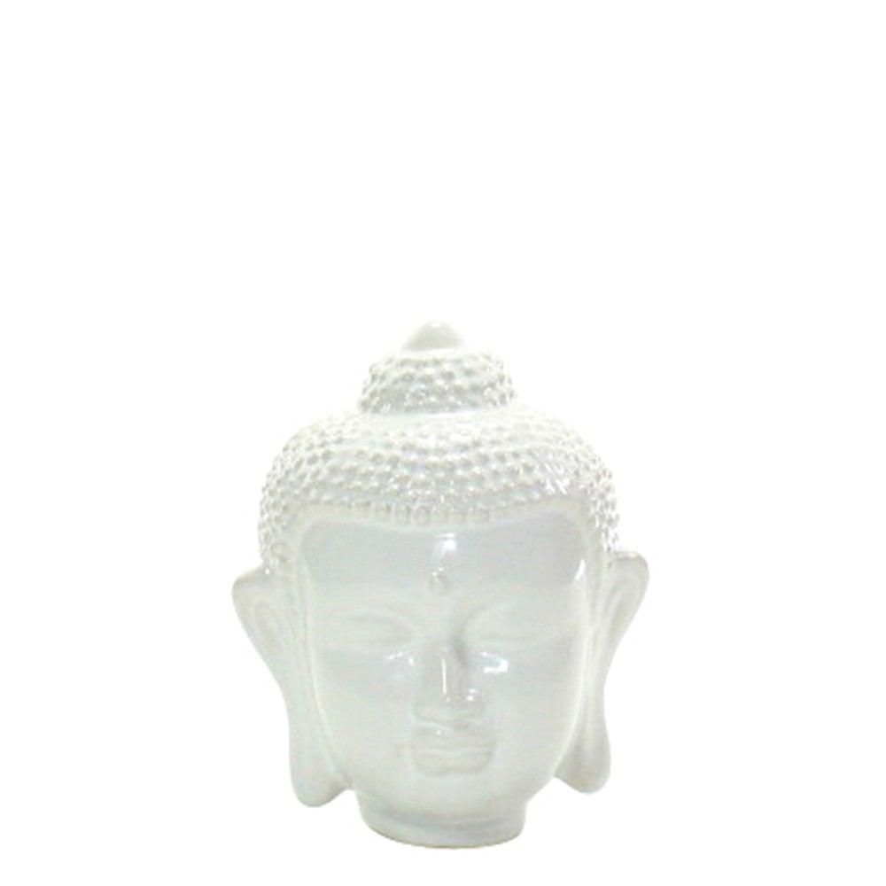 HomArt Ceramic Buddha Head - Small - Shiny White - Set of 8