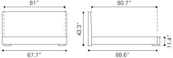 Zuo Amelie Queen Bed