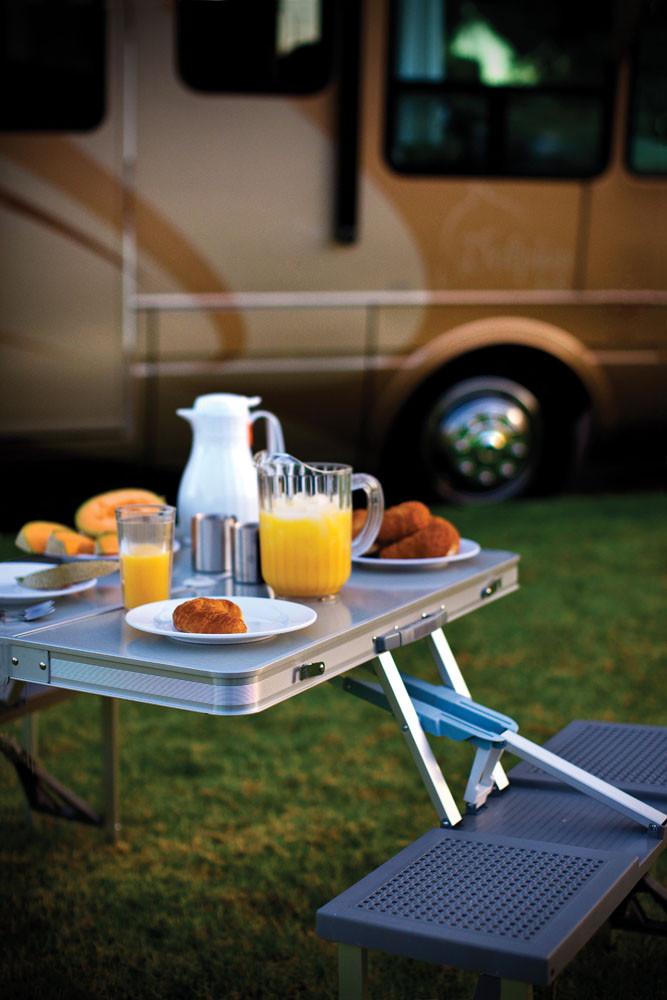 Picnic Time Aluminum Picnic Table Portable Table and Seats