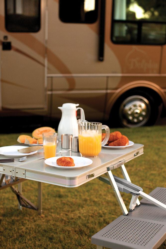 Picnic Time Aluminum Picnic Table Portable Table and Seats