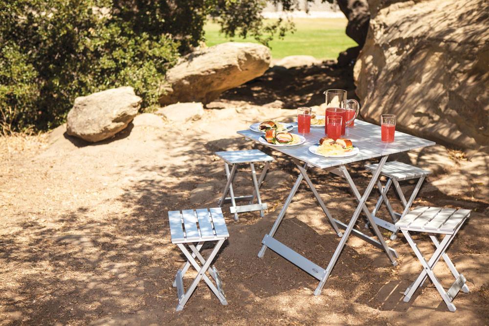 Picnic Time Aluminum Picnic Table Portable Table and Seats