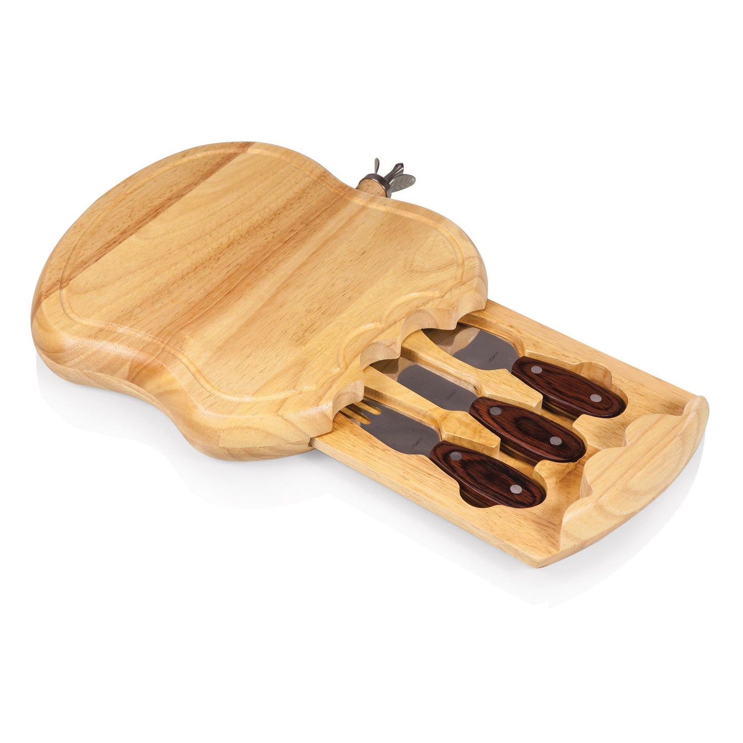 Picnic Time Apple Cheese Board and Tools Set - Set of 2