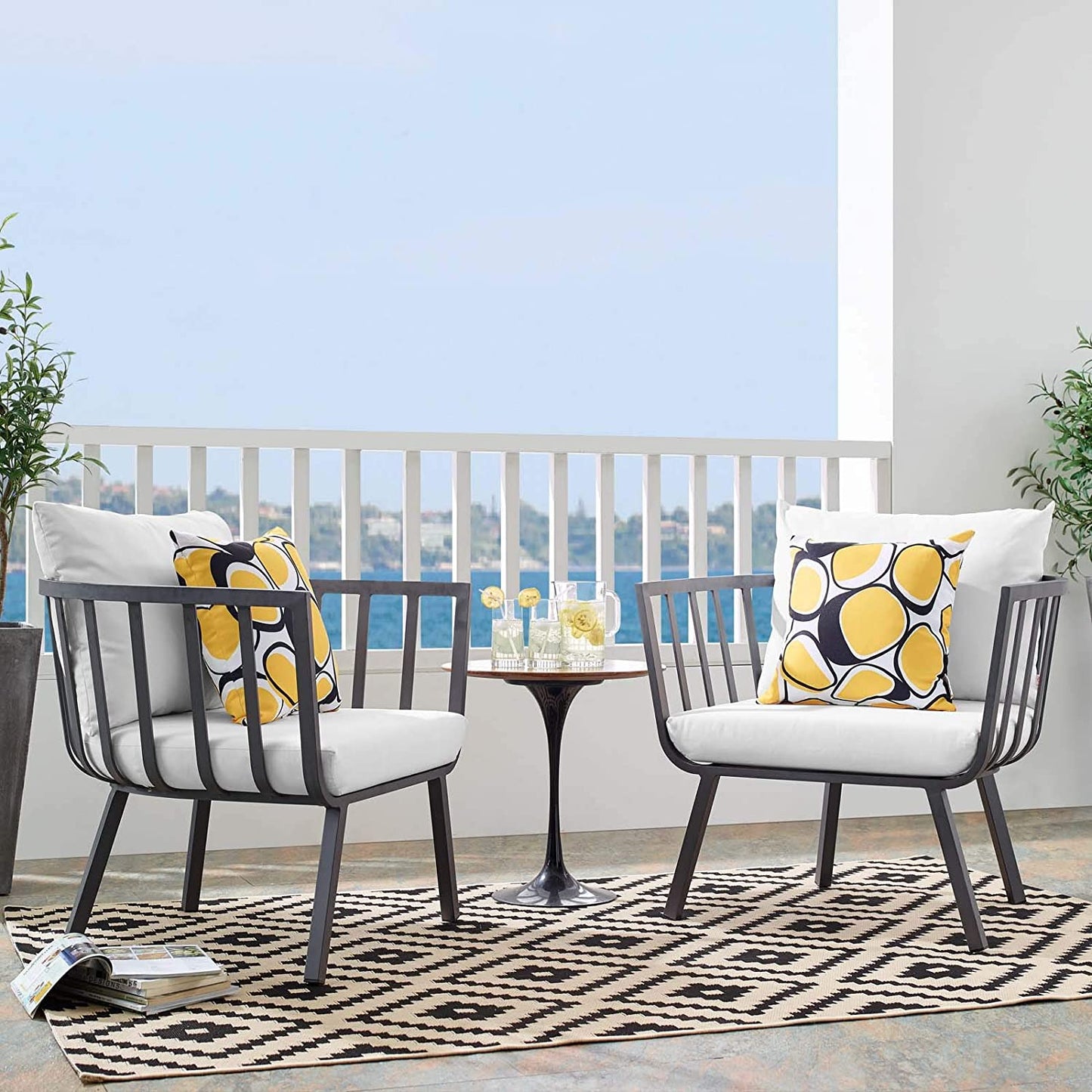Modway Riverside Outdoor Patio Aluminum Armchair Set of 2 | Armchairs | Modishstore-8