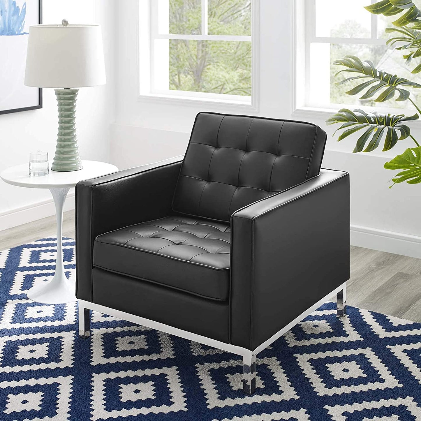Modway Loft Tufted Upholstered Faux Leather Armchair | Armchairs | Modishstore-17