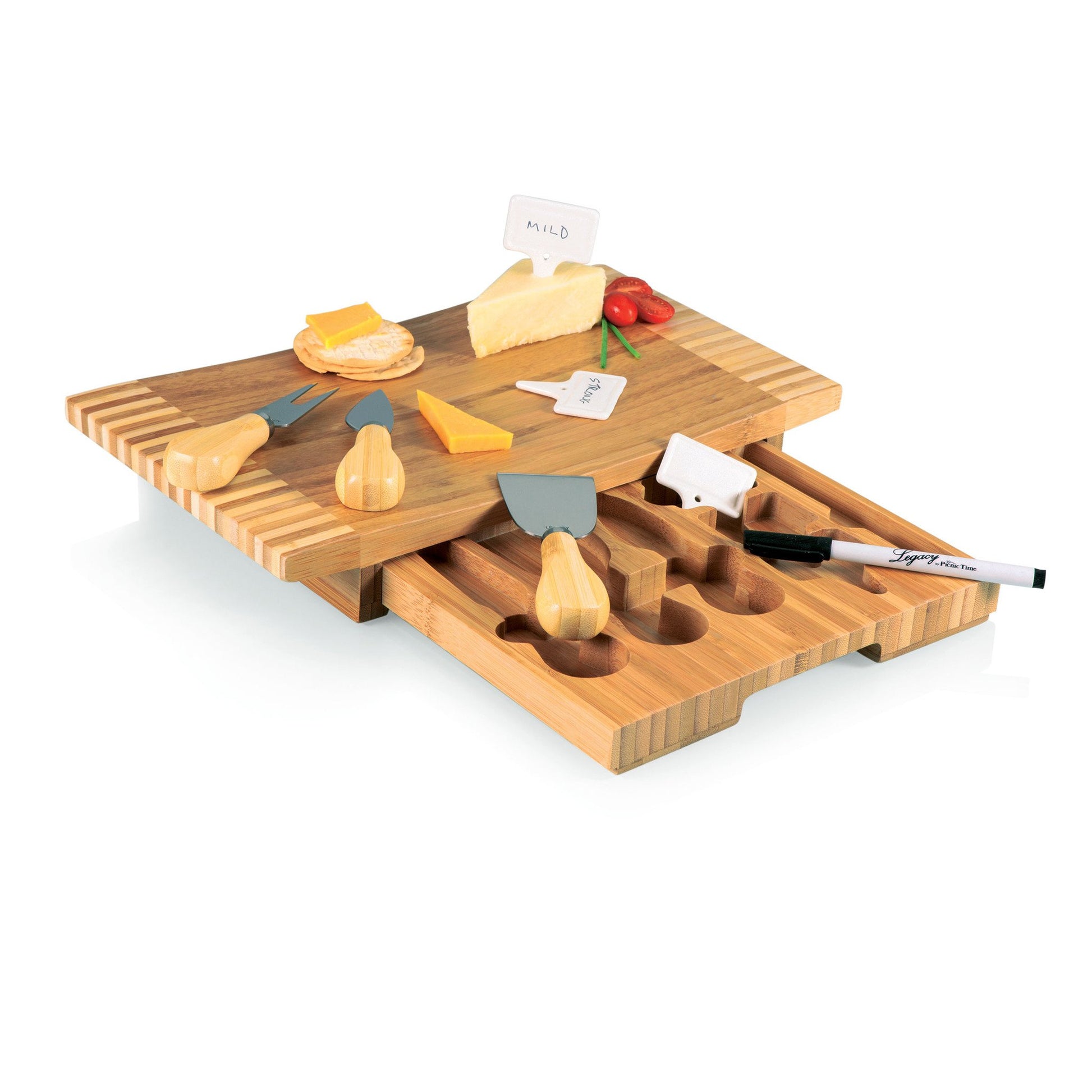 Picnic Time Concavo Cutting Board and Cheese Tools Set - Set of 2