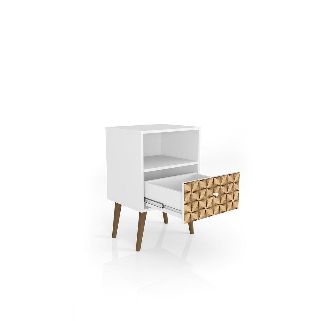 Manhattan Comfort Liberty Mid Century - Modern Nightstand 1.0 with 1 Cubby Space