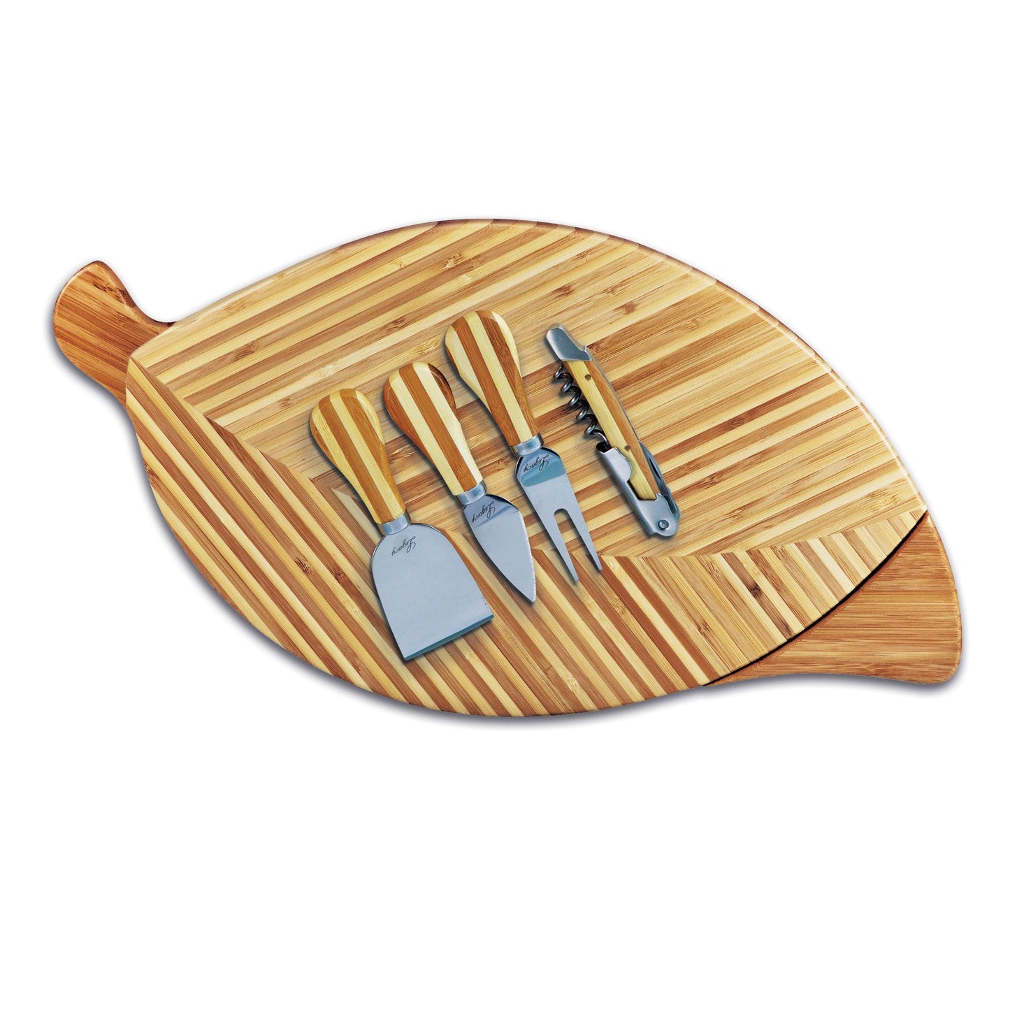 Picnic Time Leaf Cheese Board and Cheese Tools Set - Set of 2