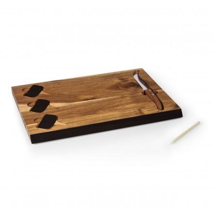 Picnic Time DelioAcacia Cheese Board With Chalk Board Markers - Set of 2