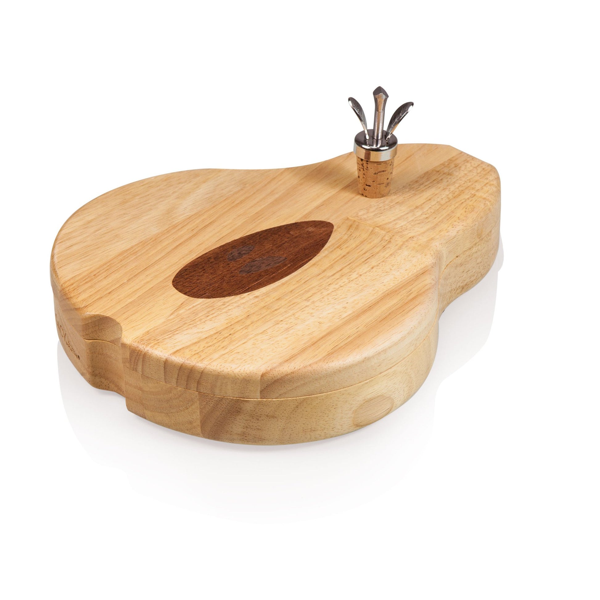 Picnic Time Pear Cheese Board and Tools Set - Set of 2