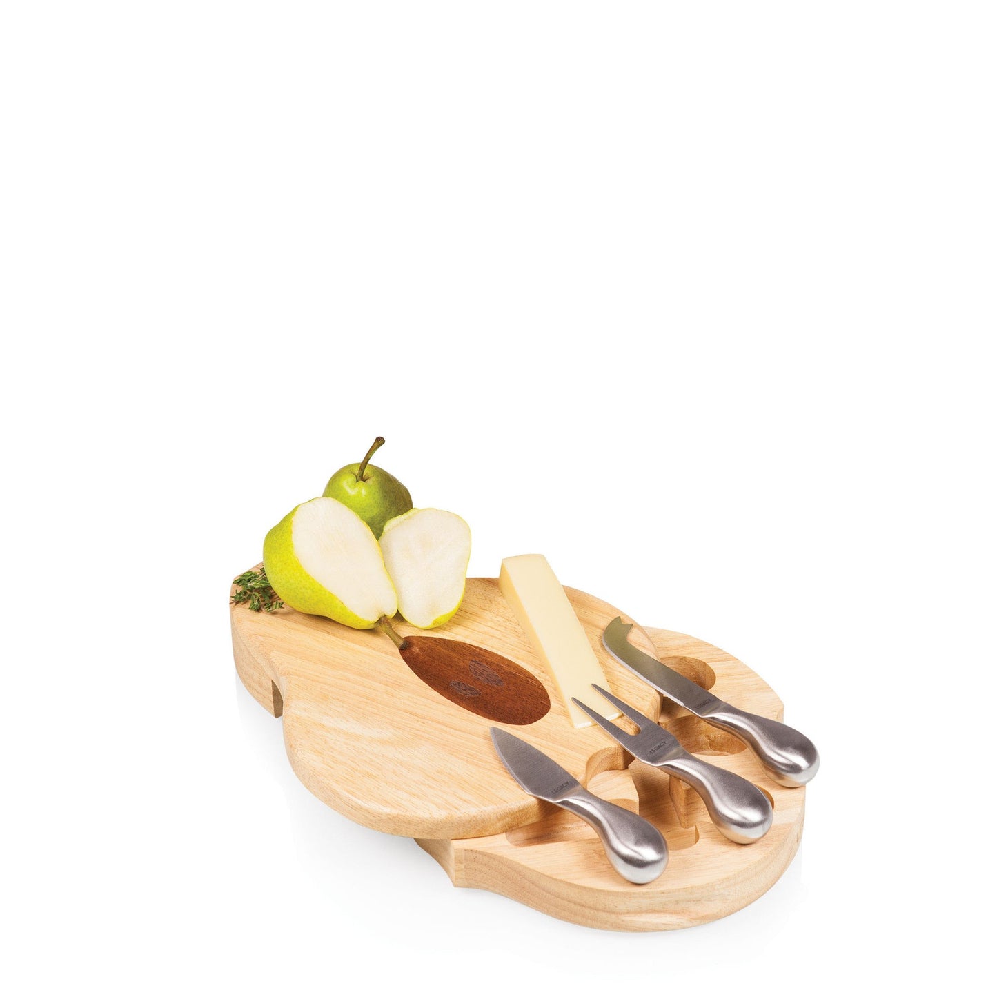 Picnic Time Pear Cheese Board and Tools Set - Set of 2