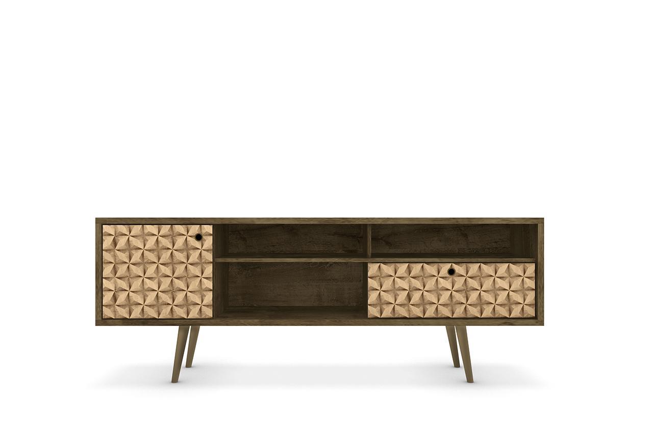 Manhattan Comfort Liberty 70.86" Mid Century - Modern TV Stand with 4 Shelving Spaces