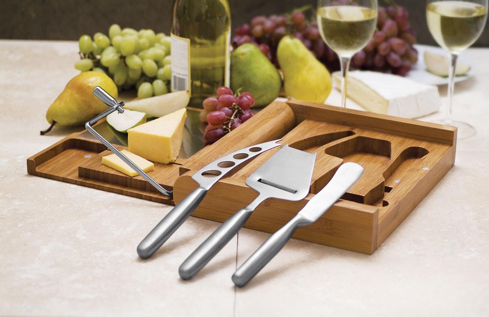 Picnic Time Soiree Folding Cheese Board and Tools Set - Set of 2
