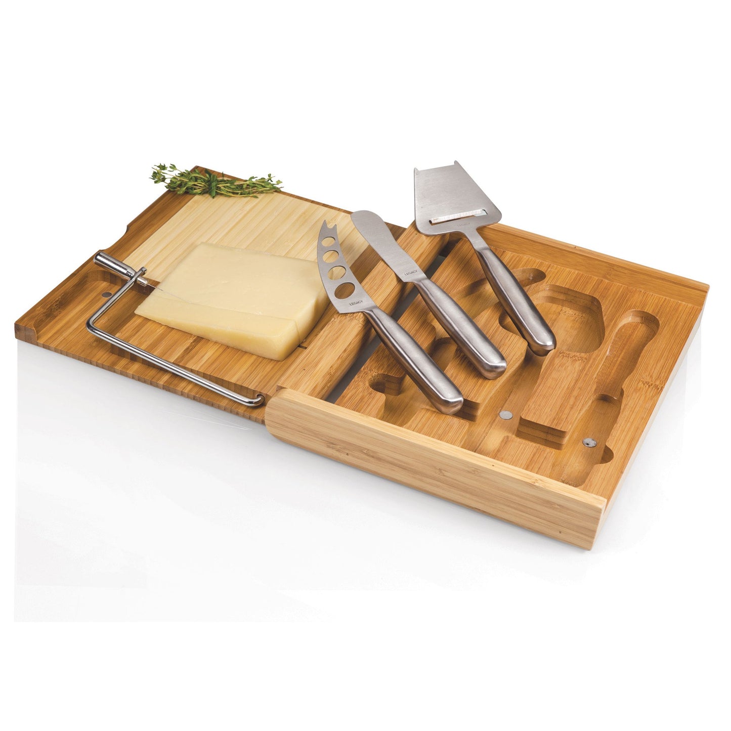 Picnic Time Soiree Folding Cheese Board and Tools Set - Set of 2