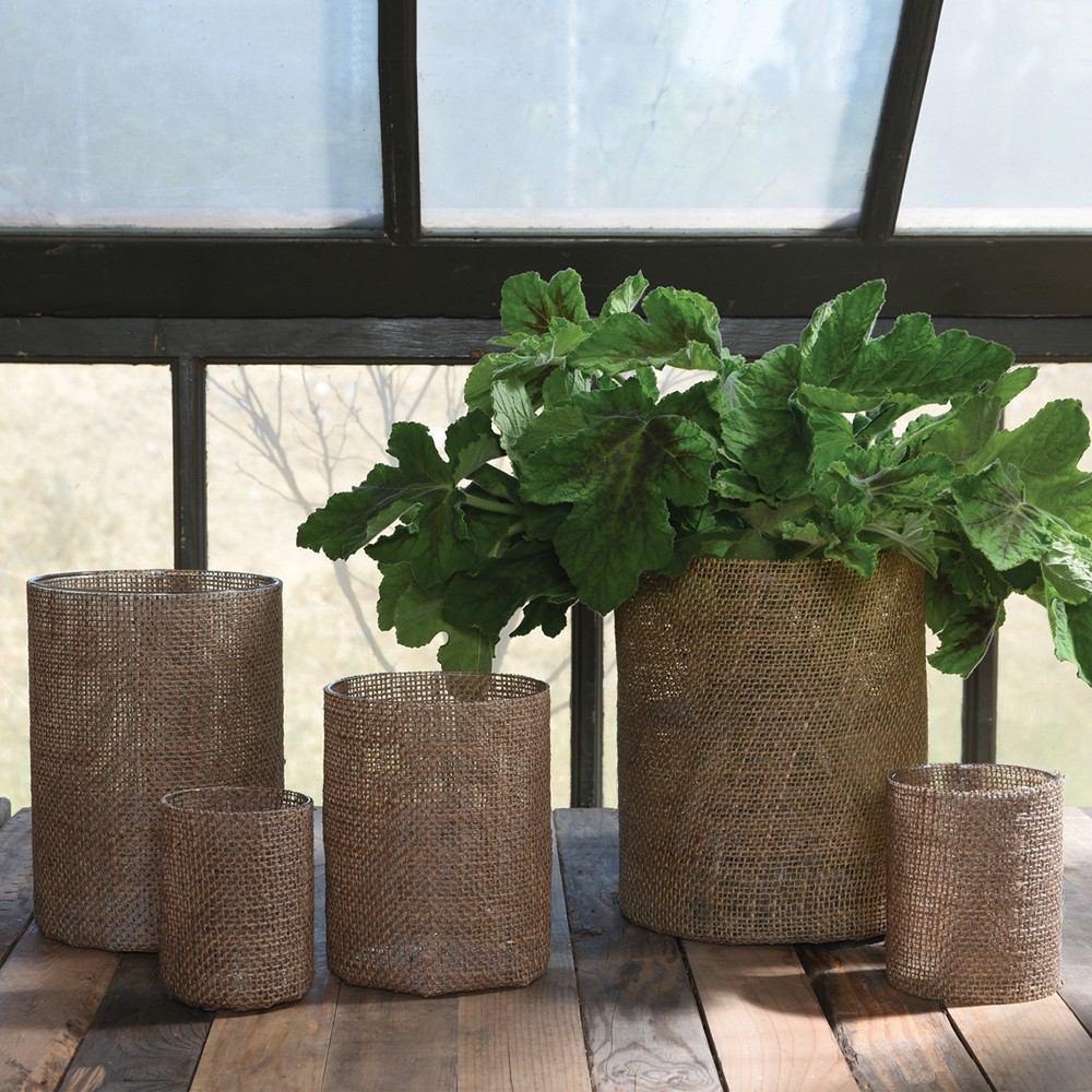 HomArt Burlap Vase - Extra Large - Natural Burlap - Set of 4