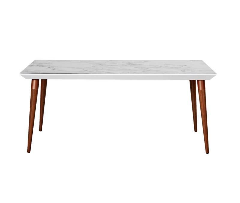Manhattan Comfort Utopia 62.99" Modern Beveled Rectangular Dining Table with Glass Top
