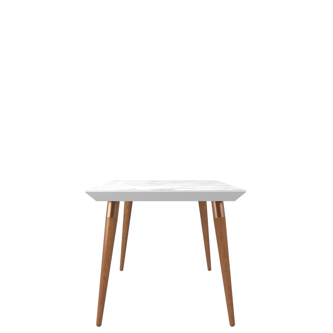 Manhattan Comfort Utopia 62.99" Modern Beveled Rectangular Dining Table with Glass Top