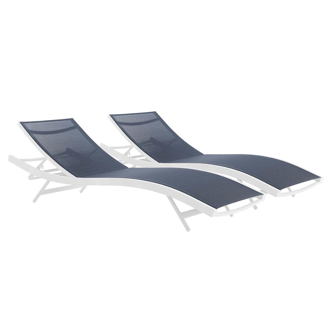 Modway Glimpse Outdoor Patio Mesh Chaise Lounge Set of 2 | Outdoor Recliners & Lounge Chairs | 