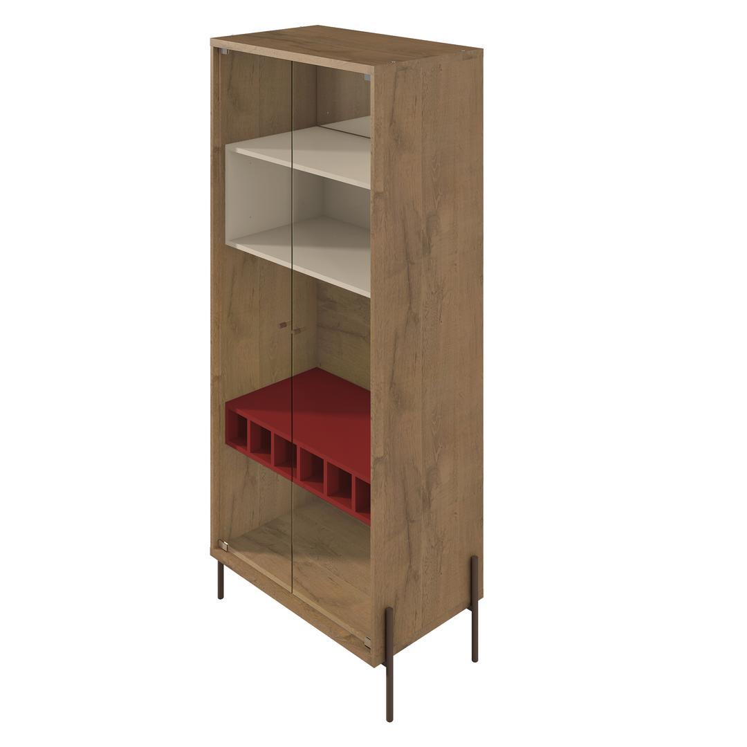 Manhattan Comfort Joy 8-Bottle Wine Cabinet with 4 Shelves