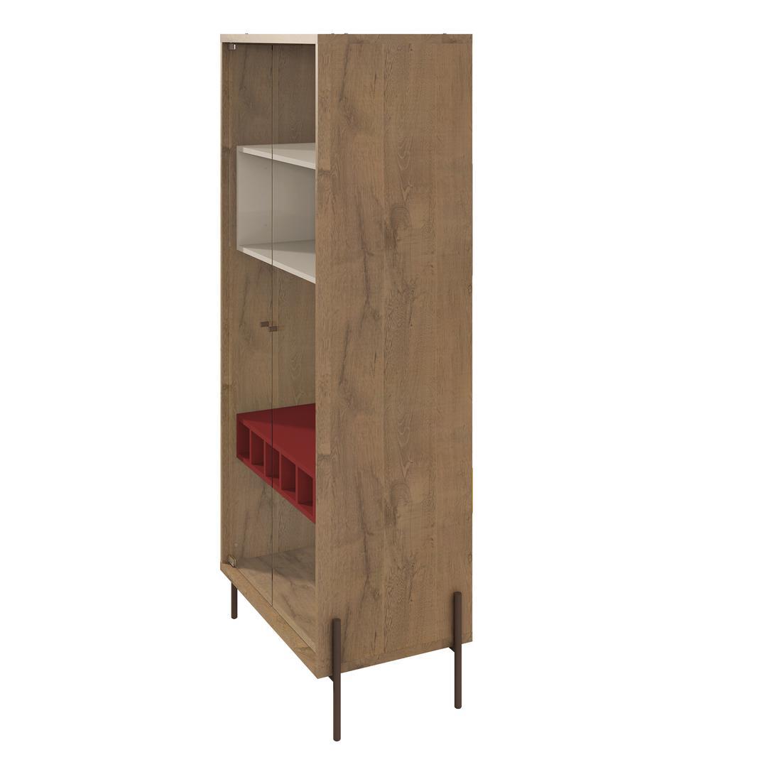 Manhattan Comfort Joy 8-Bottle Wine Cabinet with 4 Shelves