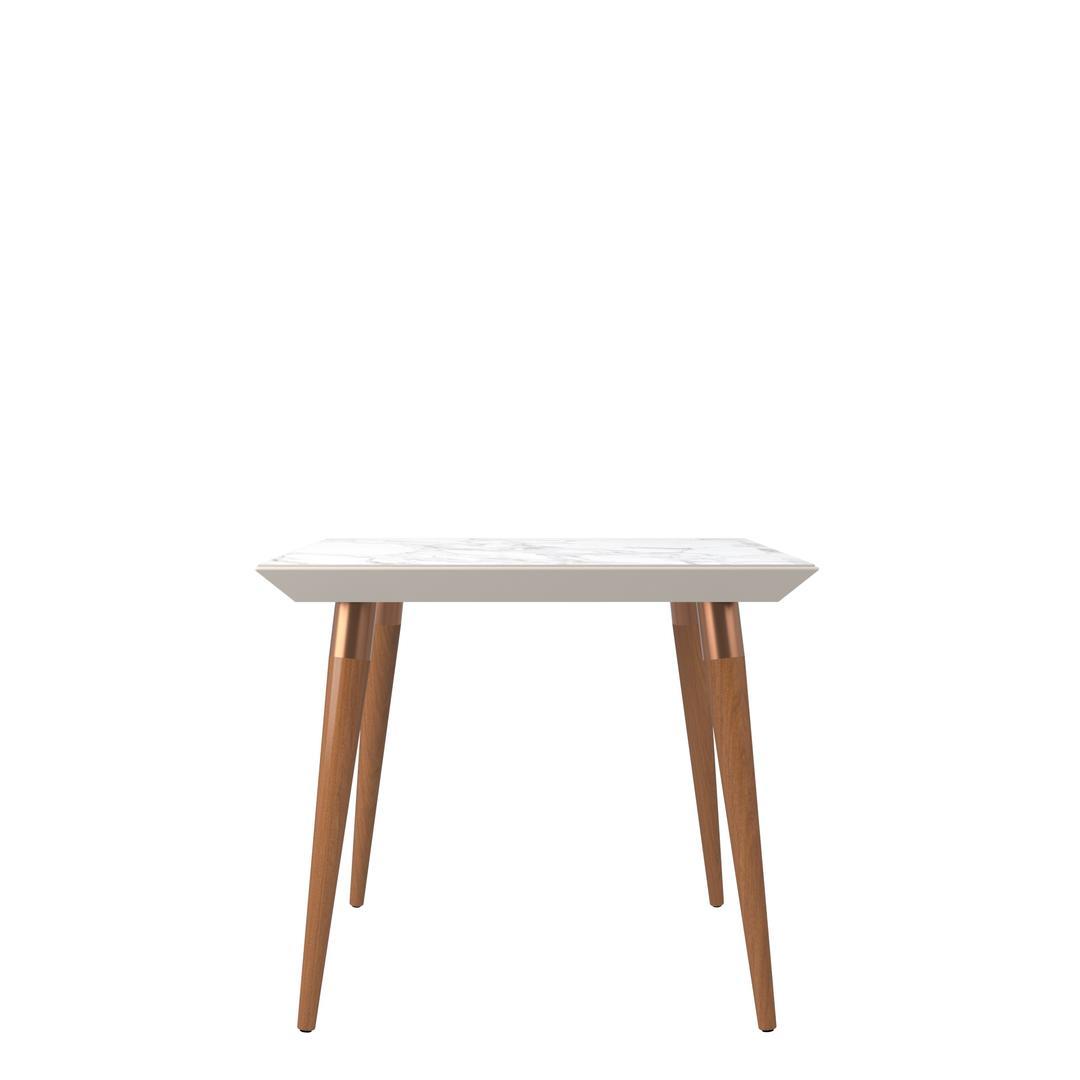 Manhattan Comfort Utopia 35.43" Modern Beveled Square Dining Table with Glass Top