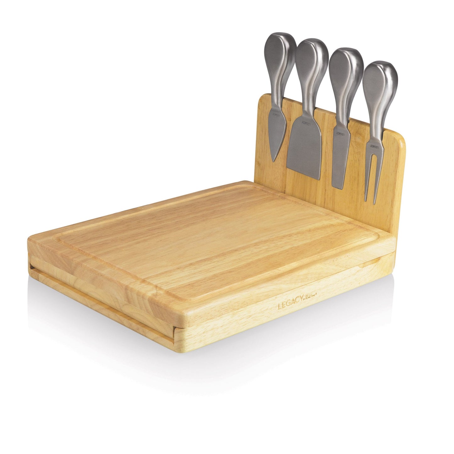 Picnic Time Asiago Folding Cutting Board and Cheese Tools Set - Set of 2
