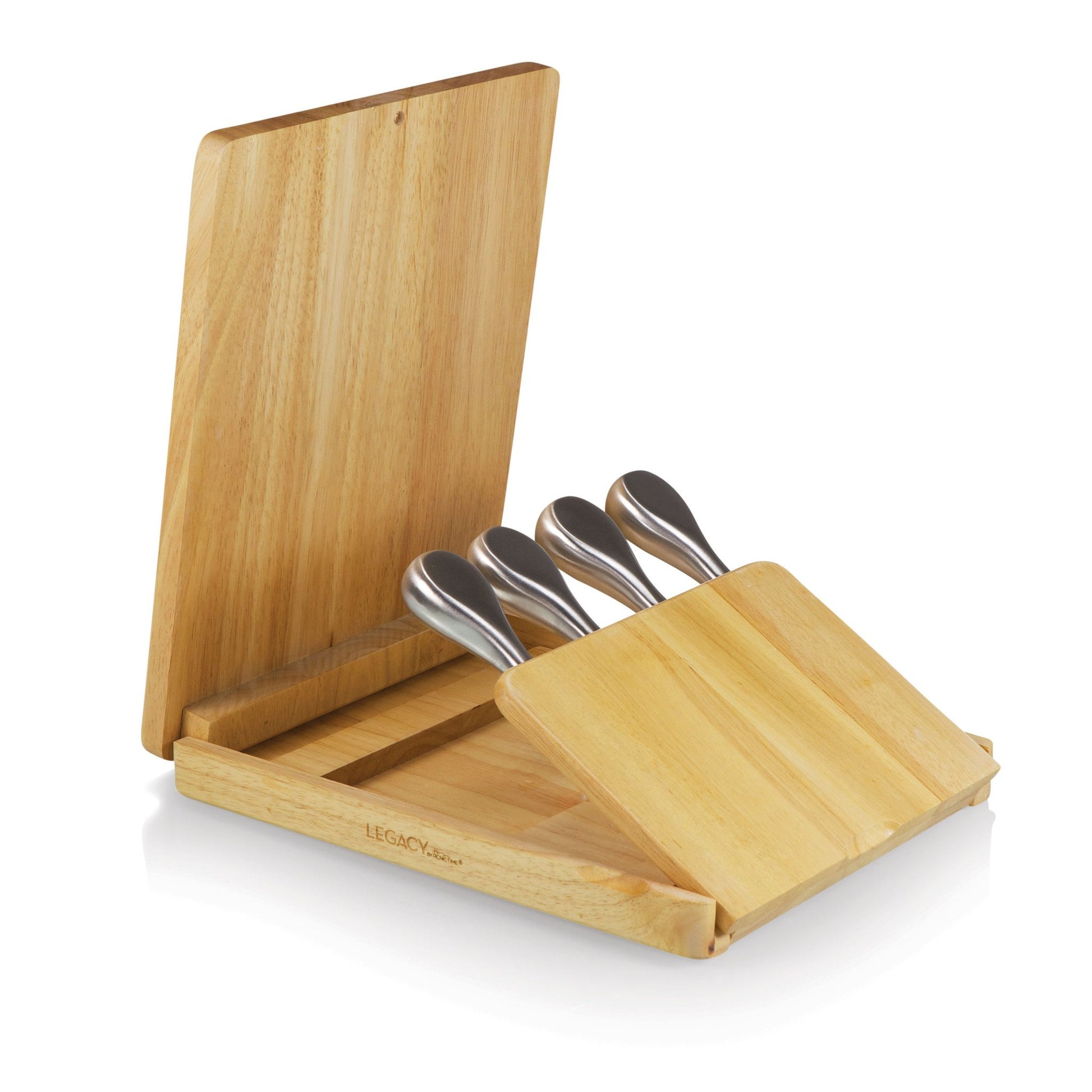 Picnic Time Asiago Folding Cutting Board and Cheese Tools Set - Set of 2