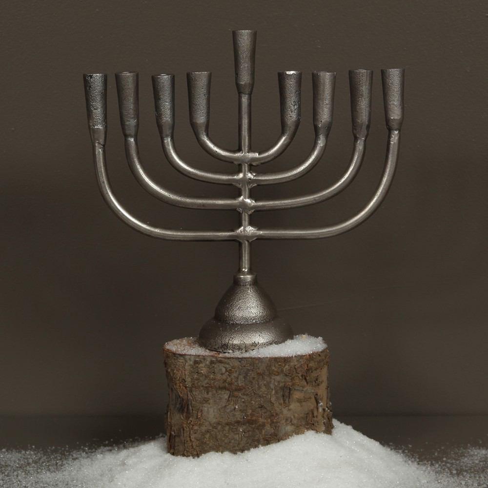 HomArt Menorah Cast Aluminum Candle Holder - Aluminum - Feature Image