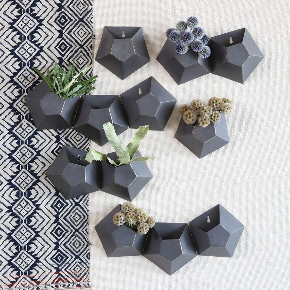 HomArt Hexagonal Iron Wall Vase