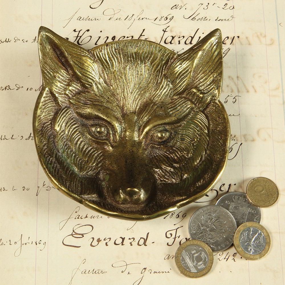 HomArt Fox Cast Metal Dish - Antique Brass - Set of 4 - Feature Image