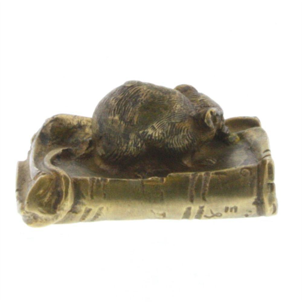 HomArt Library Mouse Brass Paperweight - Antique Brass