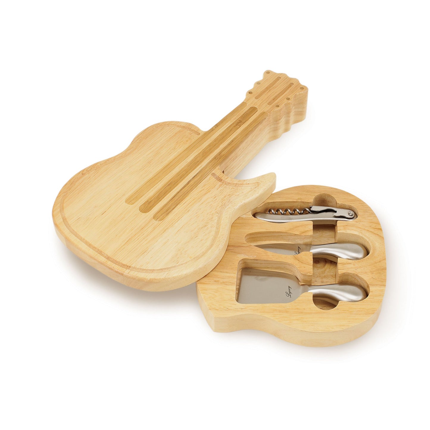 Picnic Time Guitar Cheese Board and Tools Set - Set of 2