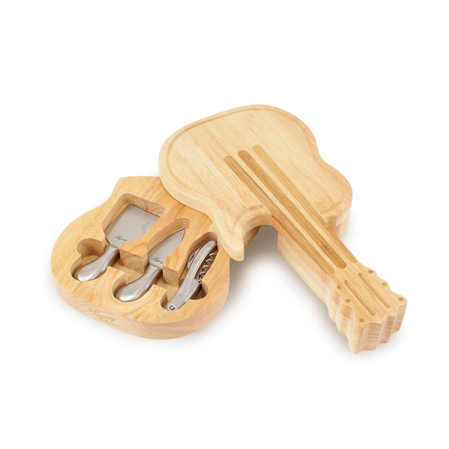 Picnic Time Guitar Cheese Board and Tools Set - Set of 2