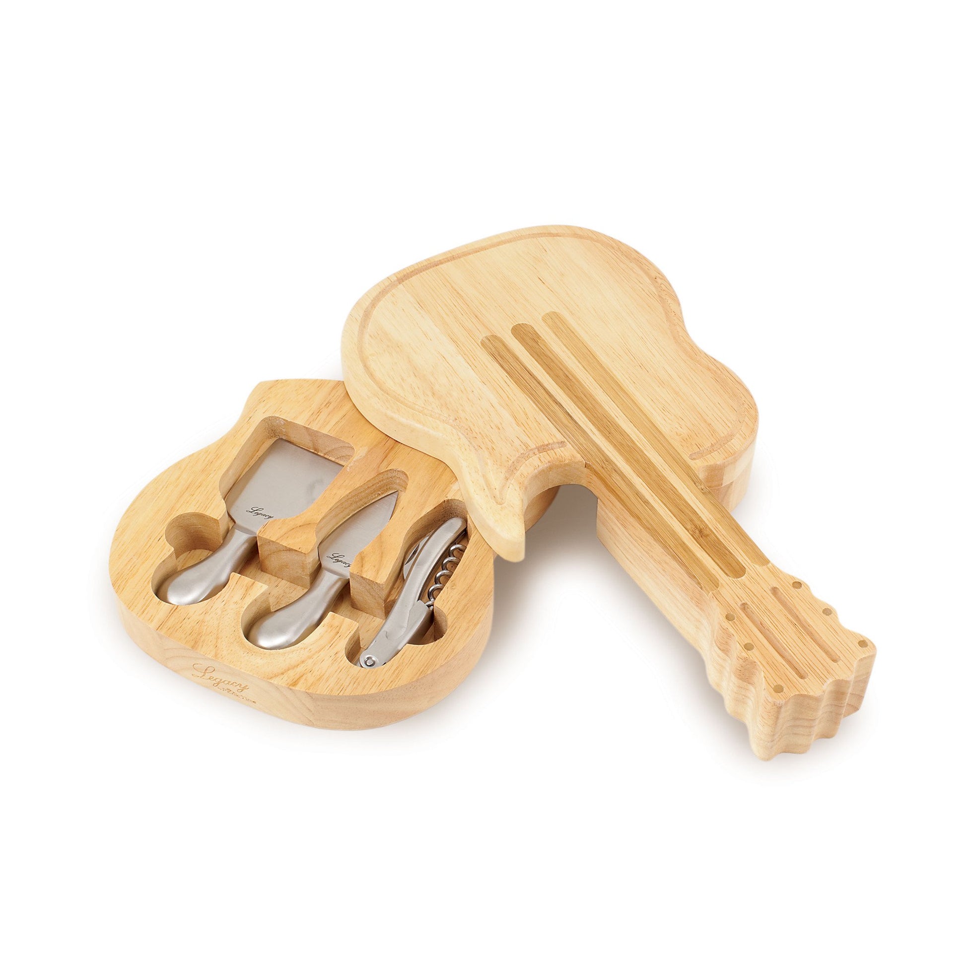 Picnic Time Guitar Cheese Board and Tools Set - Set of 2