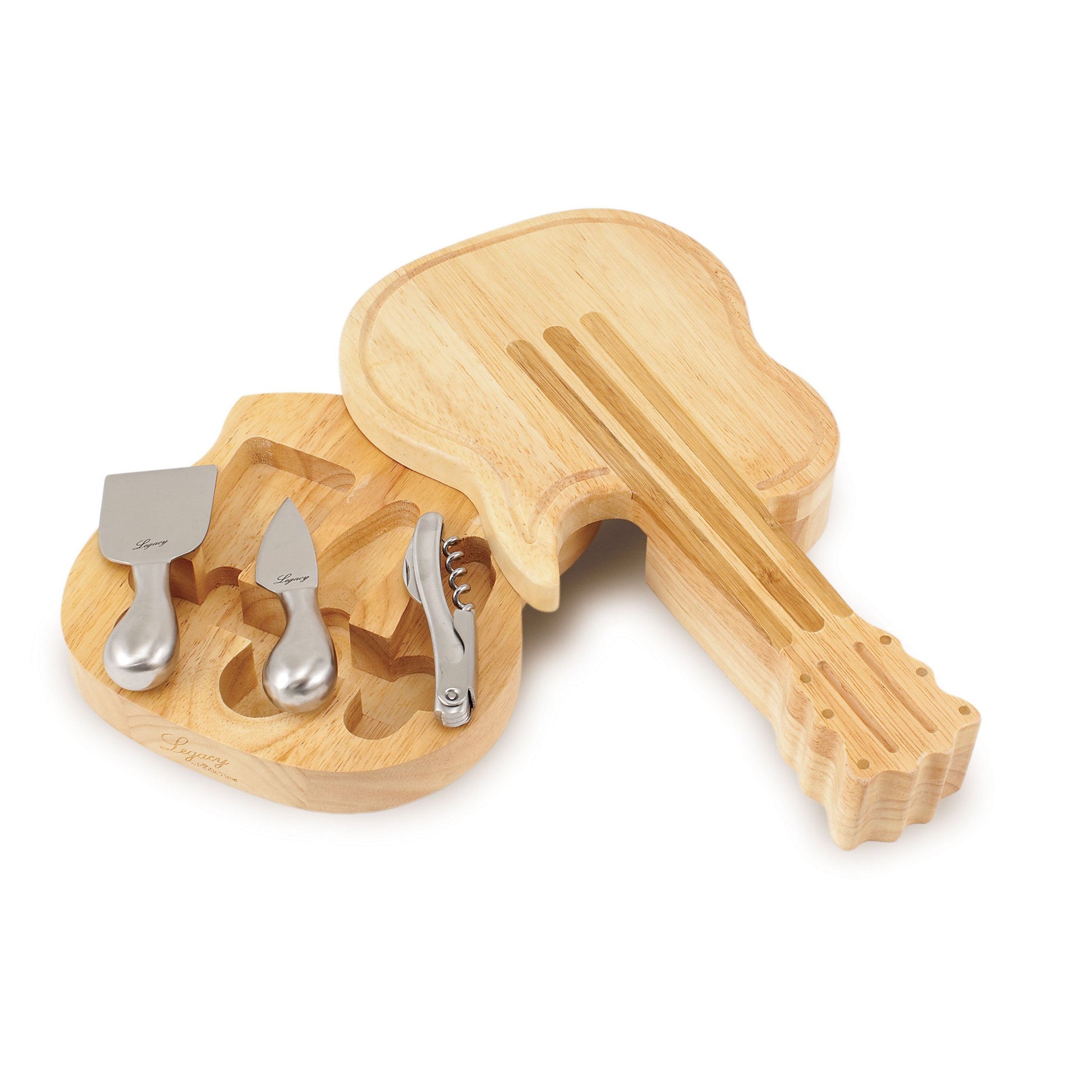 Picnic Time Guitar Cheese Board and Tools Set - Set of 2