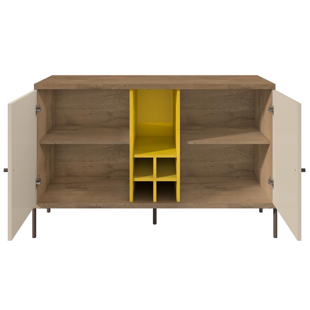 Manhattan Comfort Joy 4-Bottle Wine Buffet Stand