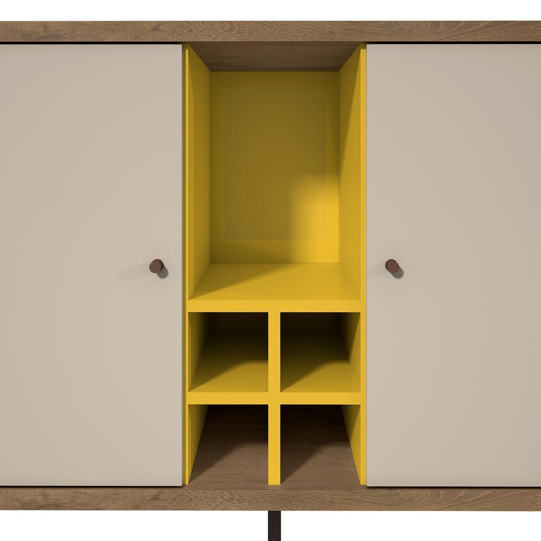 Manhattan Comfort Joy 4-Bottle Wine Buffet Stand