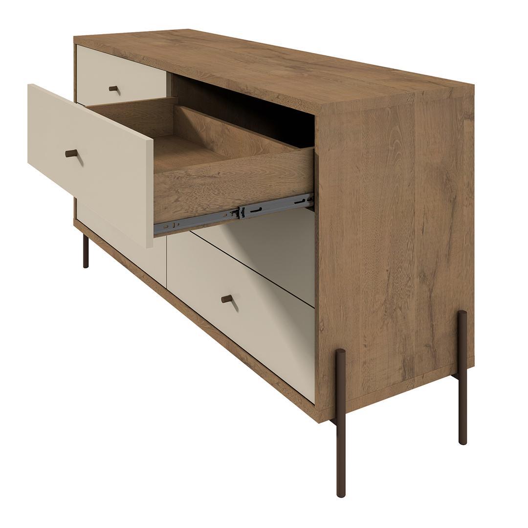 Manhattan Comfort Joy 59" Wide Double Dresser with 6 Full Extension Drawers