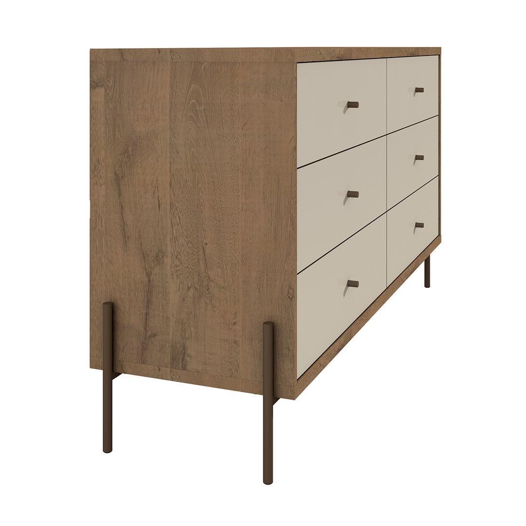 Manhattan Comfort Joy 59" Wide Double Dresser with 6 Full Extension Drawers