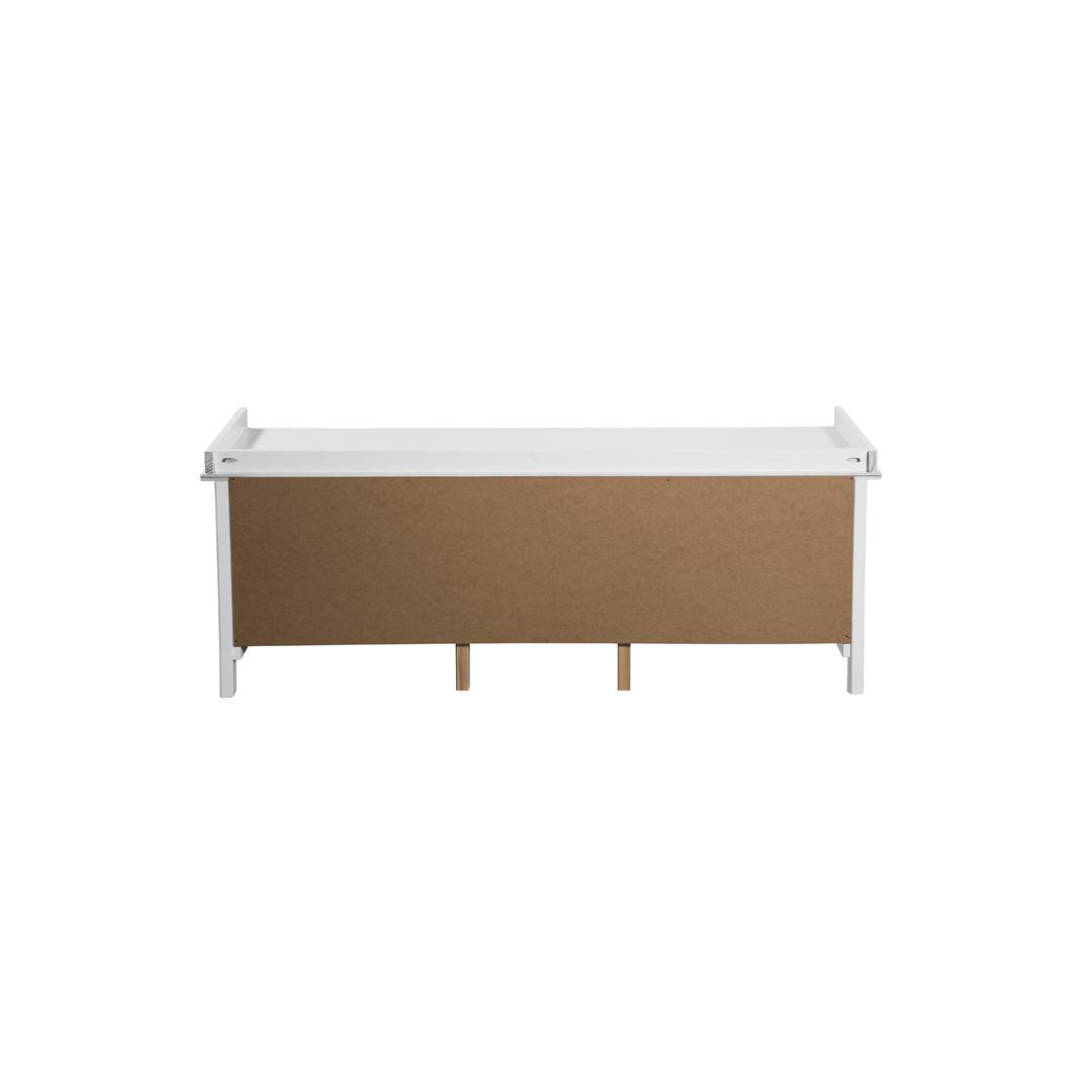 Manhattan Comfort Mid-Century Modern-Rustic 3-Drawer Irving Storage Bench Entryway 1.0