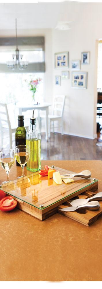 Picnic Time Concerto Cutting Board Tray and Cheese Tools Set - Set of 2