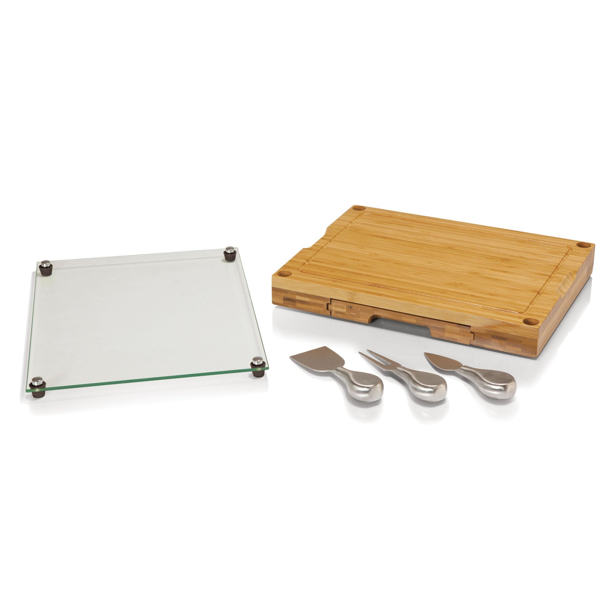 Picnic Time Concerto Cutting Board Tray and Cheese Tools Set - Set of 2