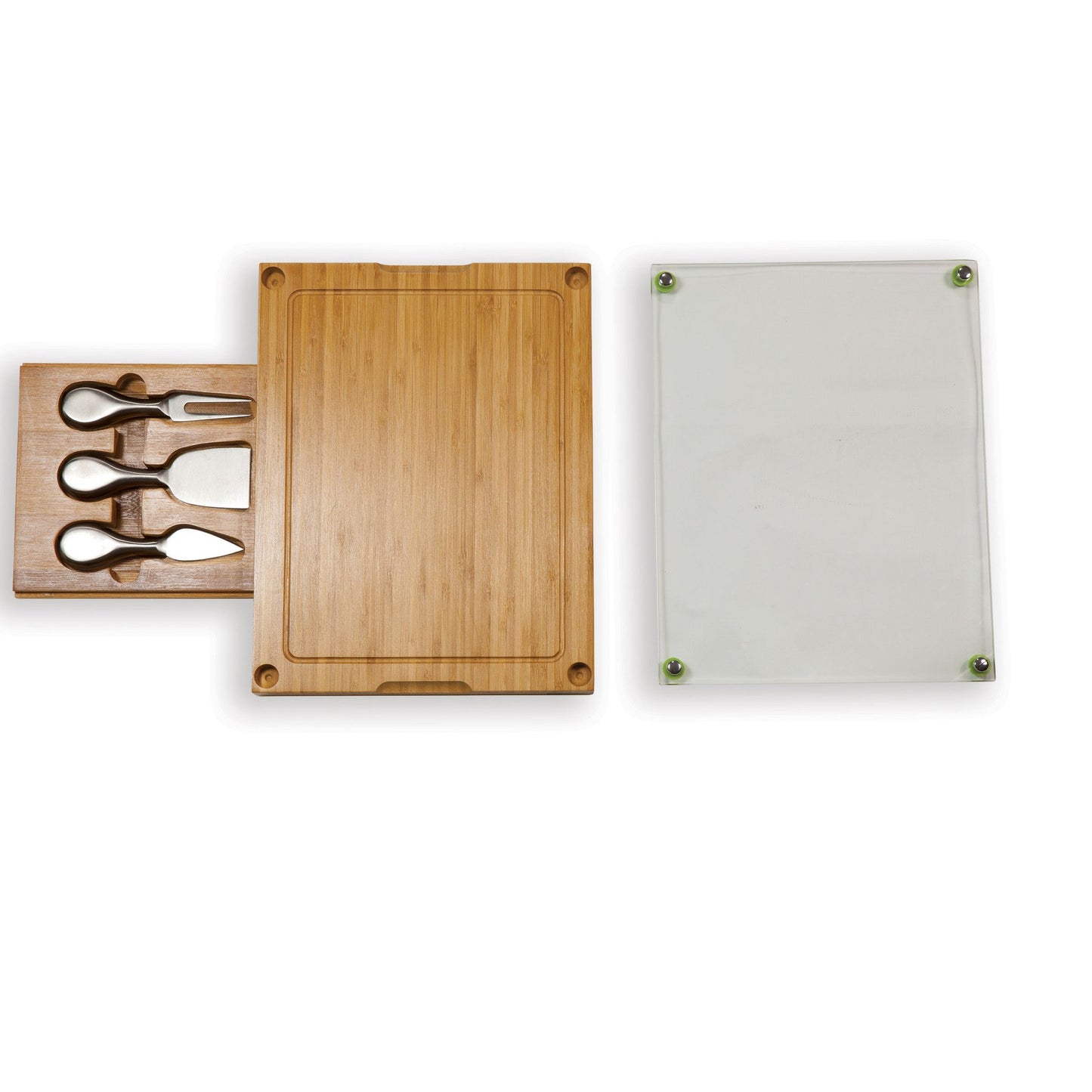 Picnic Time Concerto Cutting Board Tray and Cheese Tools Set - Set of 2